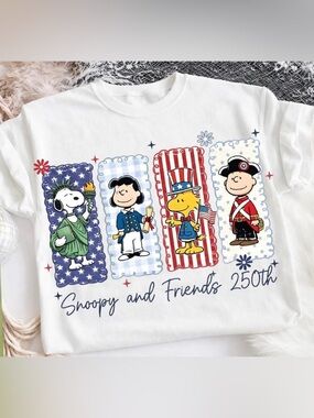 Snoopy & Friends Patriotic Graphic Tee - White